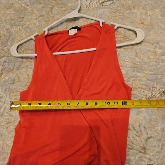 Elegant Orange Long Wrap Dress - Picture 7 of 9